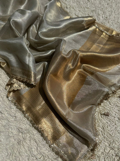 Premium Tissue Check Saree