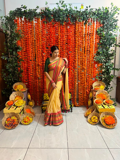 Beautiful Malmal Saree with Blouse Piece