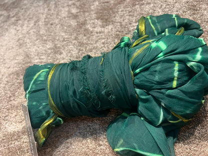 Green Color Chiffon Lahariya Saree