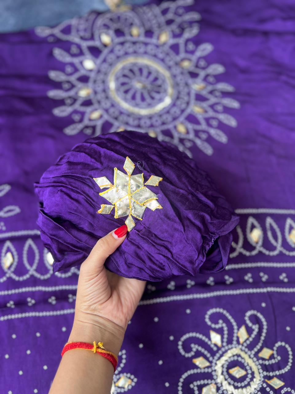 Beautiful Purple Color Gazi Silk Saree