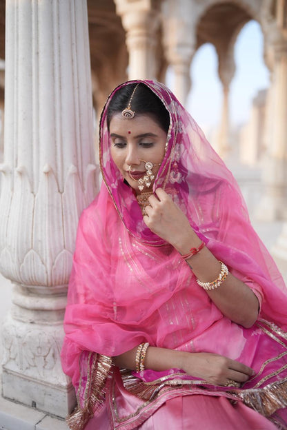 Beautiful Designer Gajji Silk Poshak paired with a Pure Chiffon Odhna — a timeless blend of grace and royalty.