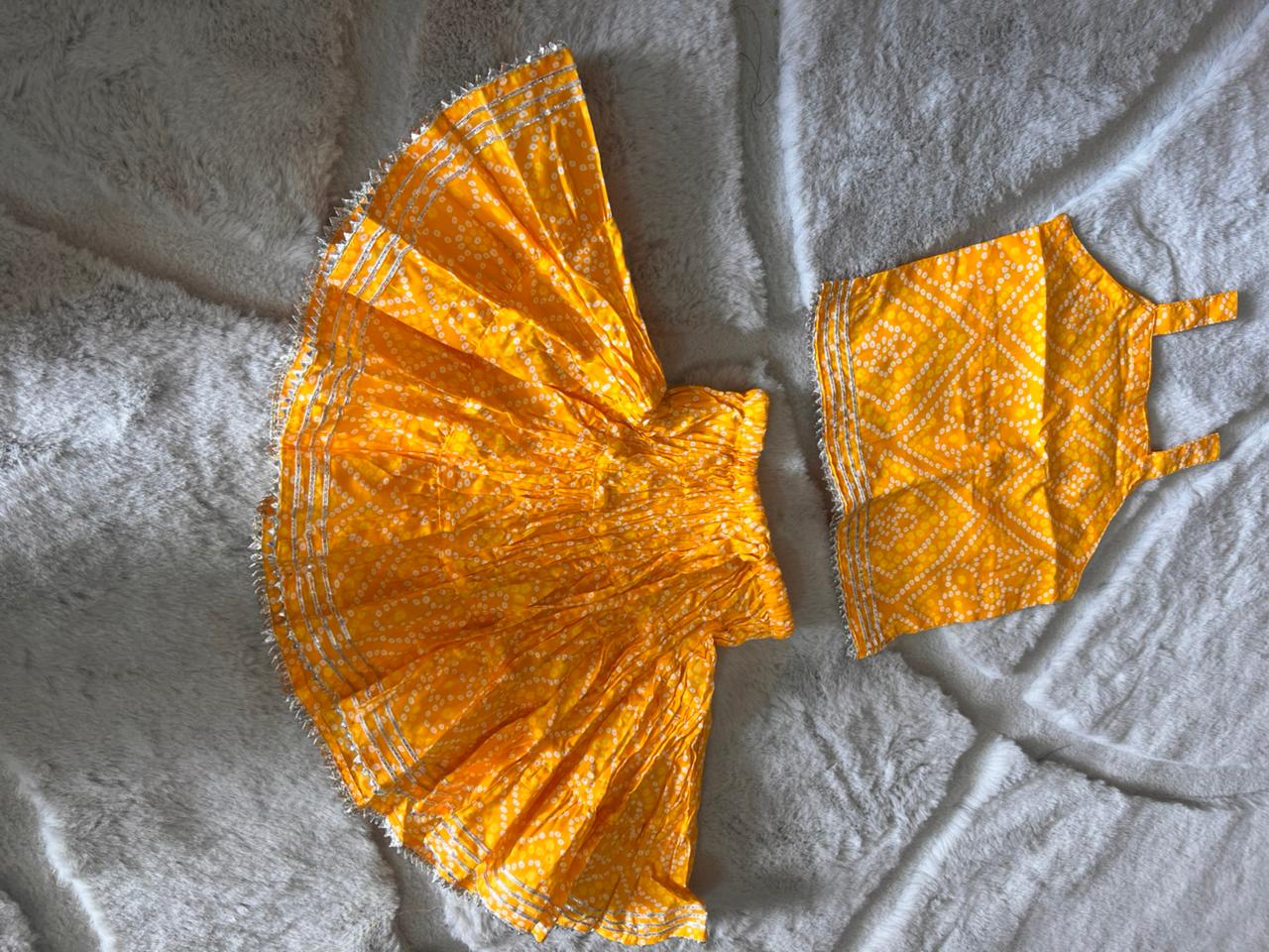 Yellow Bandhini Co-Ord Set (9-12 Months)