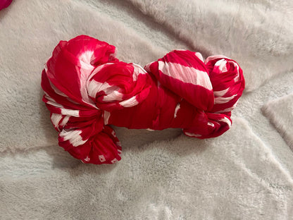 Red Chiffon Bandhini-Lahariya Saree