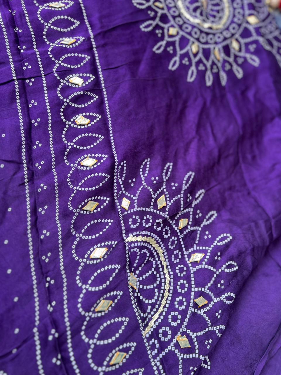 Beautiful Purple Color Gazi Silk Saree