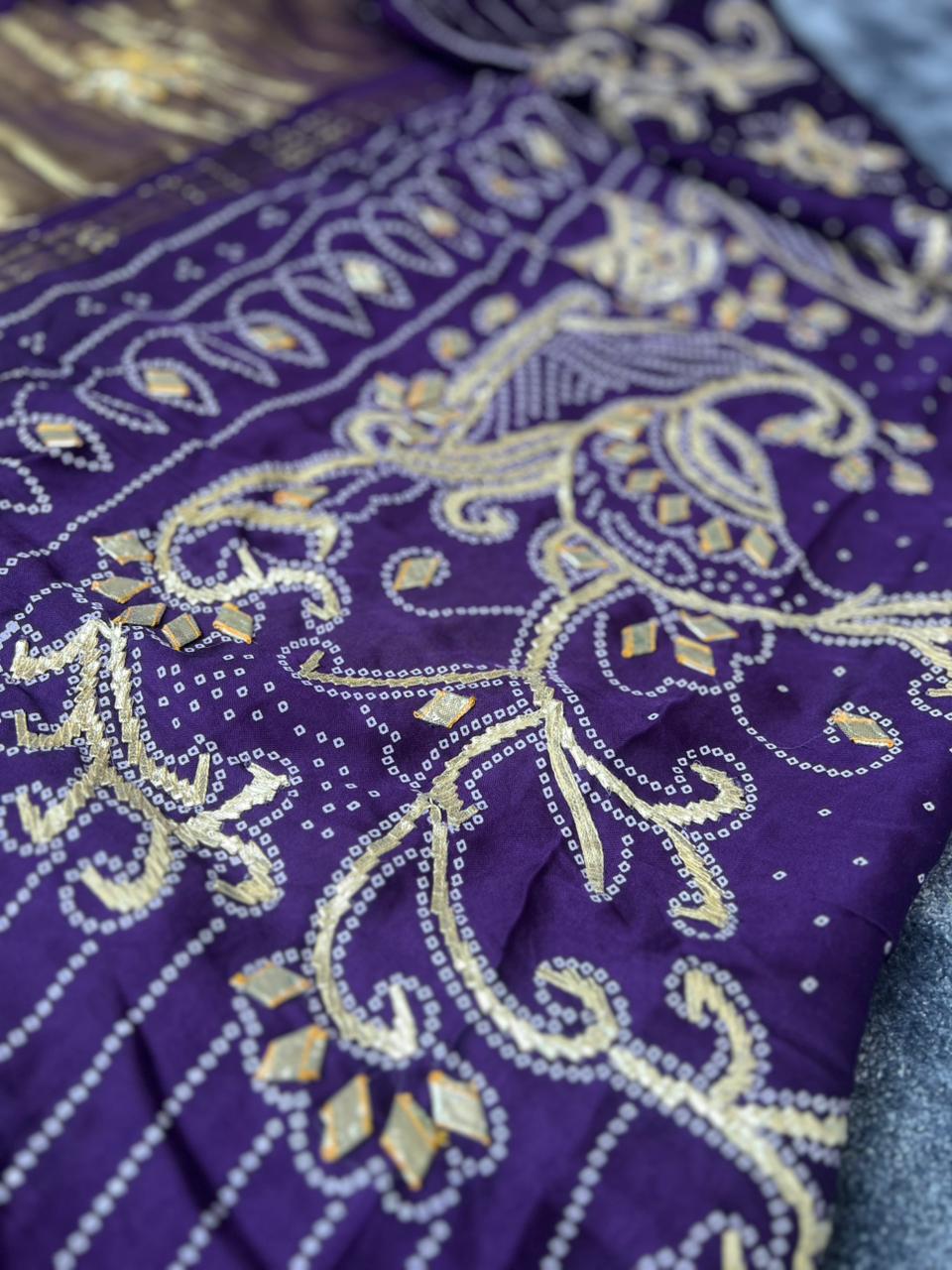 Beautiful Purple Color Gazi Silk Saree