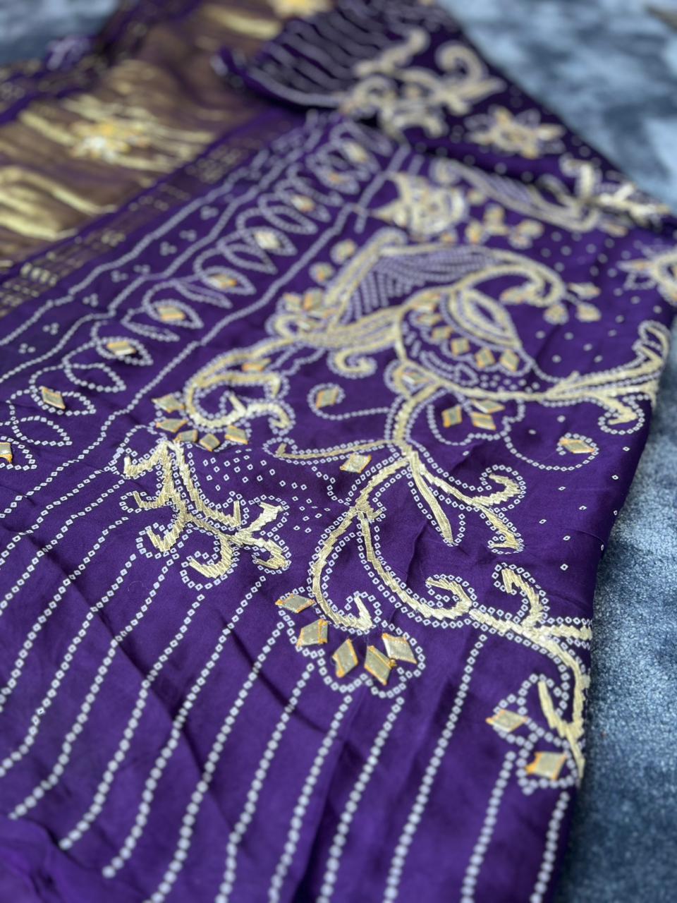 Beautiful Purple Color Gazi Silk Saree