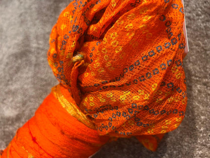 Beautiful Orange Color Bandhini Saree