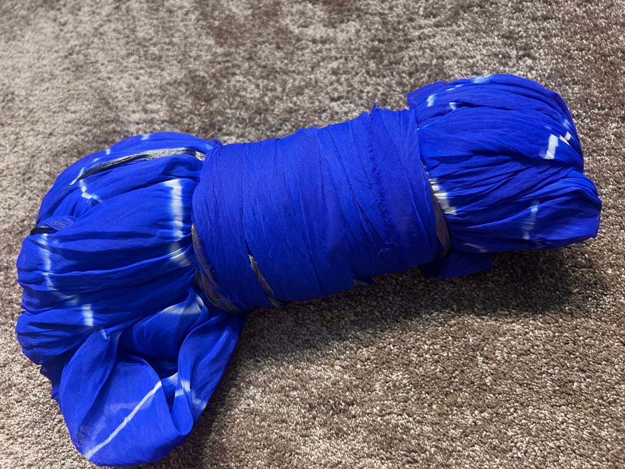 Chiffon Blue Color Lahariya Saree