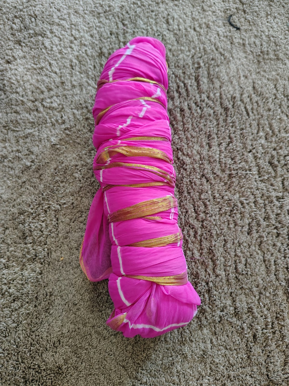 Pink Chiffon Lahariya Saree