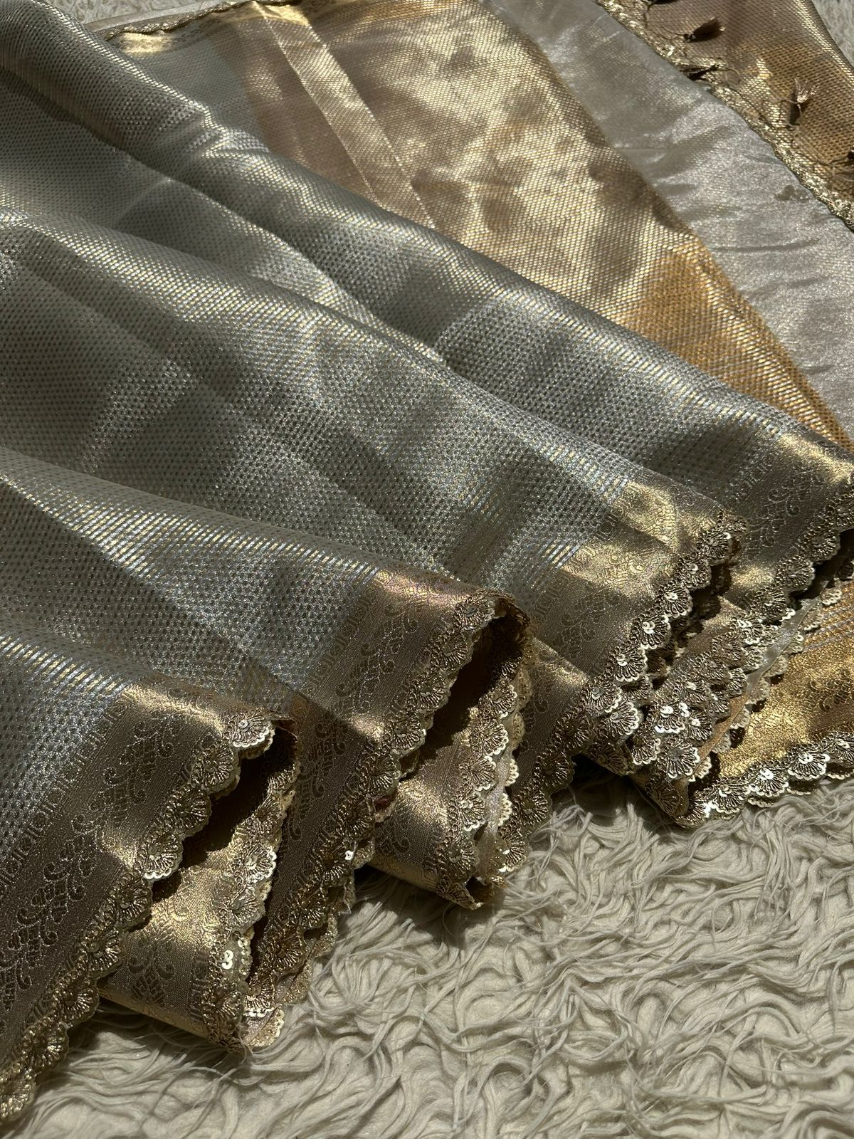 Premium Tissue Check Saree