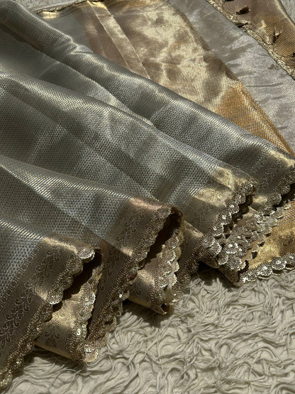 Premium Tissue Check Saree