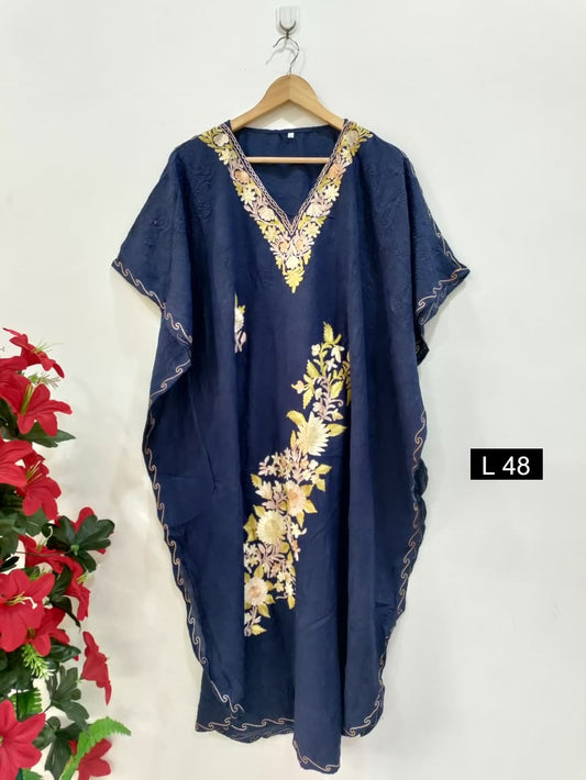 Beautiful Crushed Cotton Ariwork Kaftan