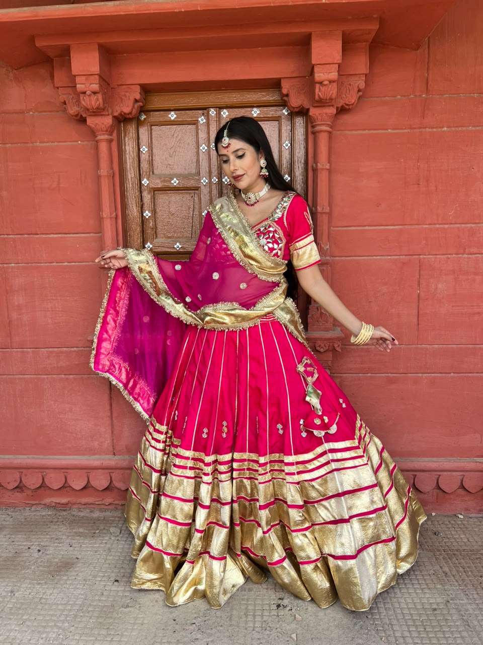 Beautiful Rajwadi Poshak with Angi Blouse (Stitched in Free Size)