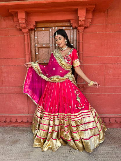Beautiful Rajwadi Poshak with Angi Blouse (Stitched in Free Size)