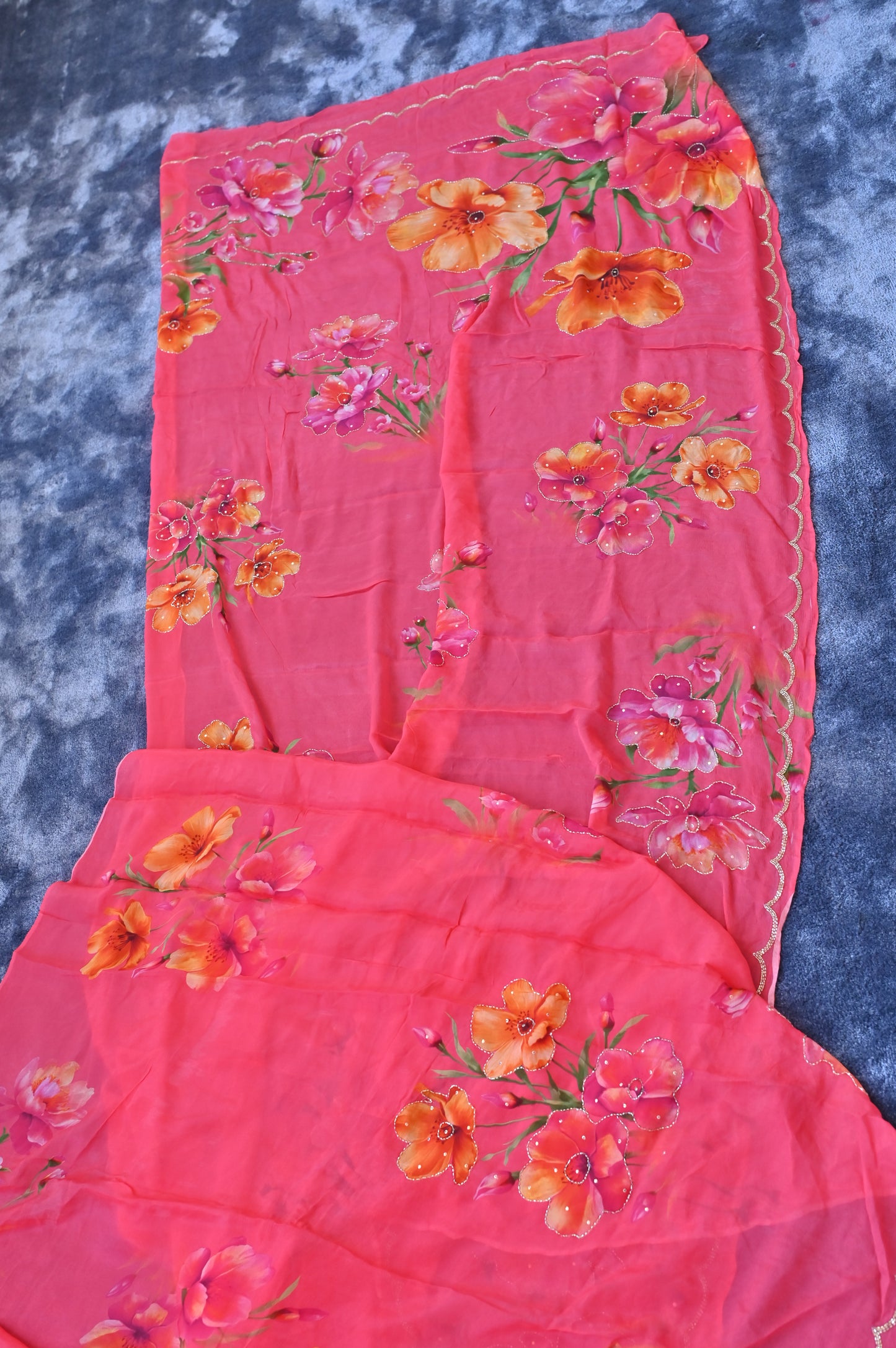 Pure Crepe Designer Saree