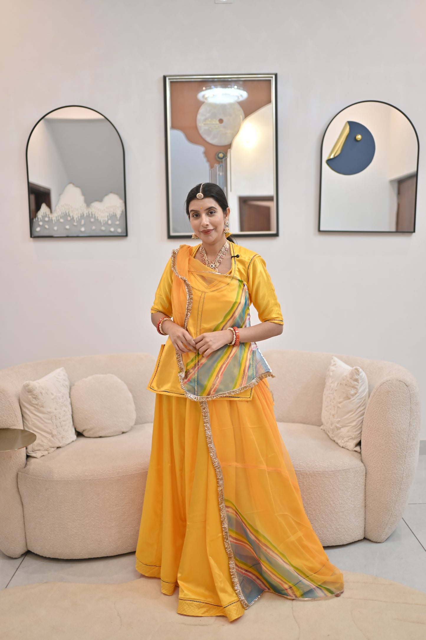 Pure Gajji Silk Poshak with Pure Chiffon Odhna