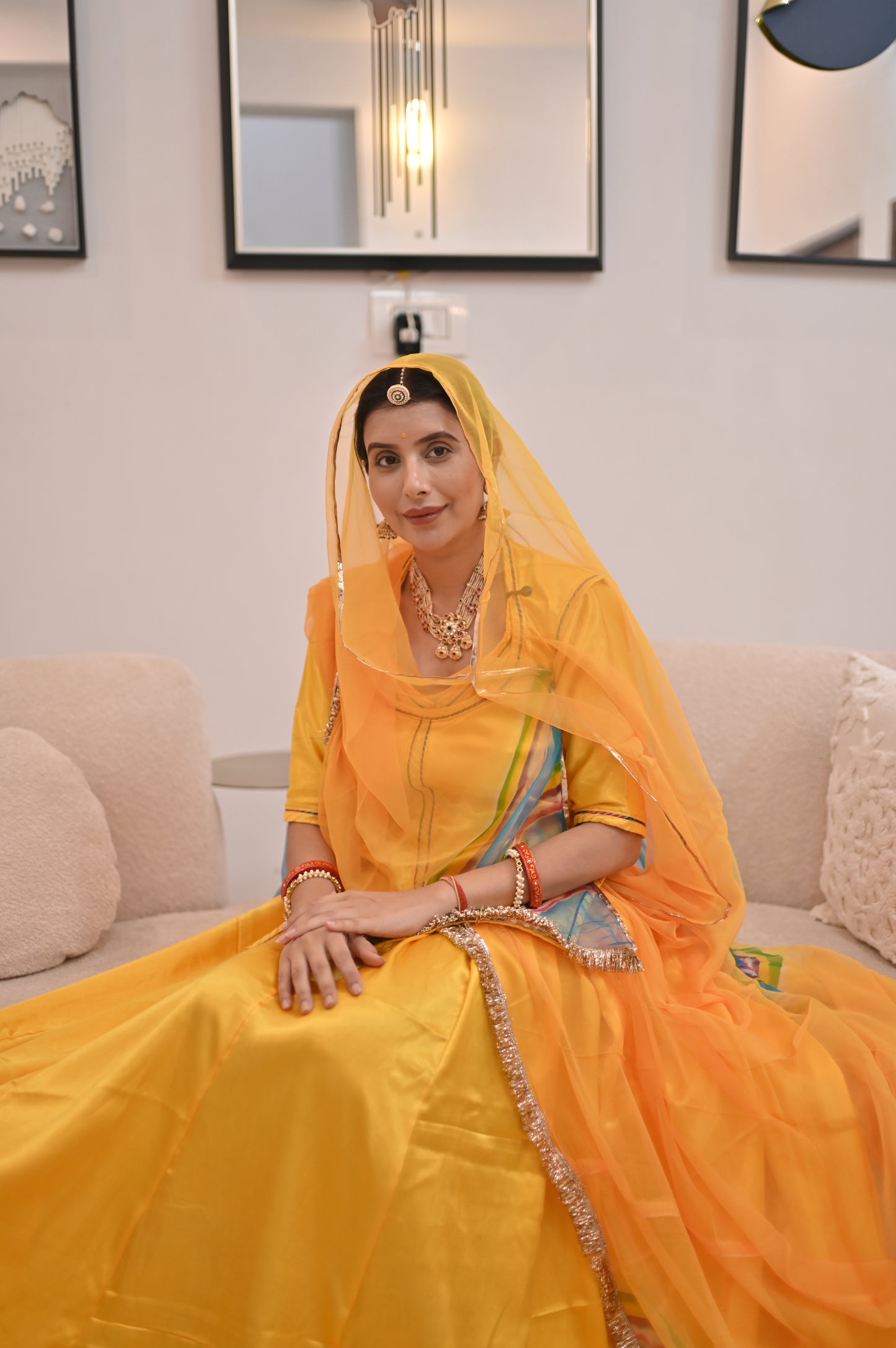 Pure Gajji Silk Poshak with Pure Chiffon Odhna