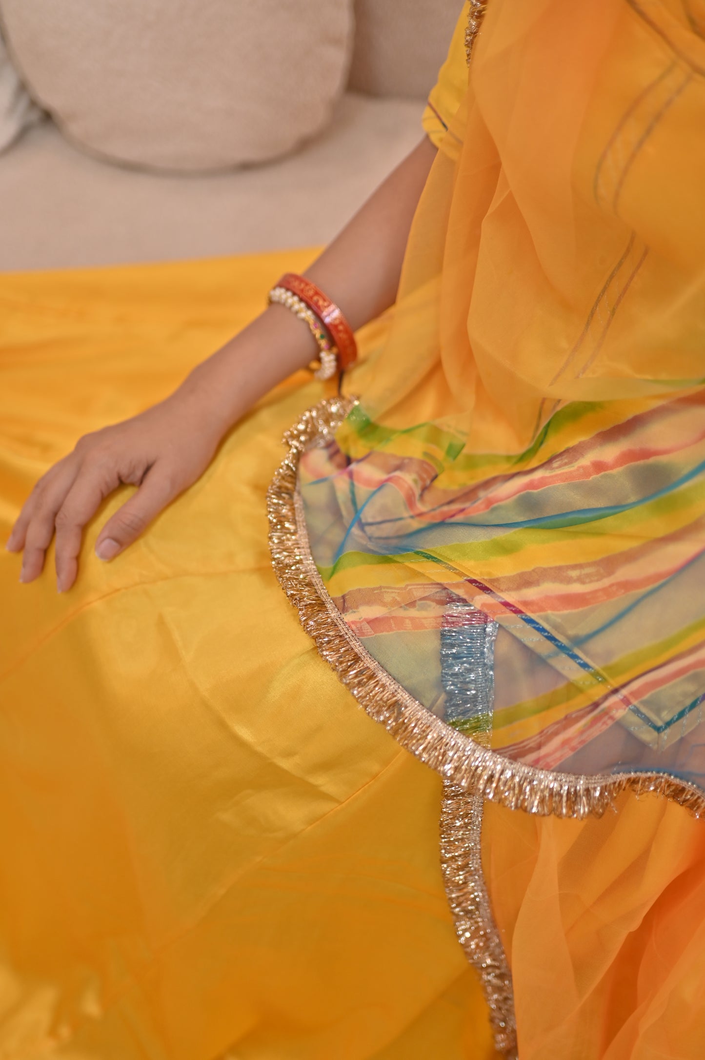 Pure Gajji Silk Poshak with Pure Chiffon Odhna