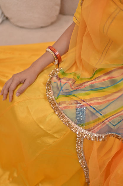 Pure Gajji Silk Poshak with Pure Chiffon Odhna