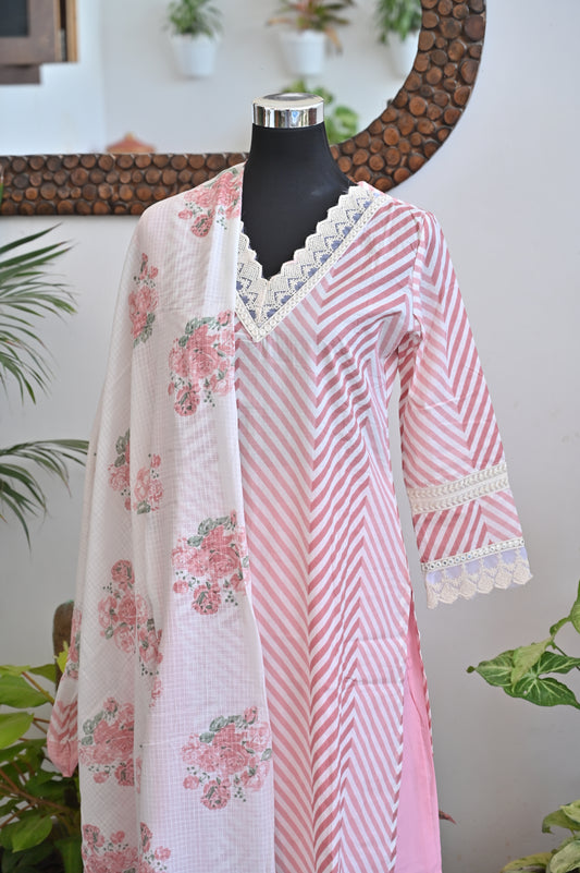 Cotton Lace Work Suit