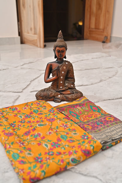 Pashima Silk Saree and Shawl Combo