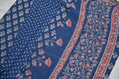 Indigo Soft Cotton Saree