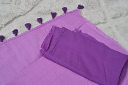 Purple Cotton Saree