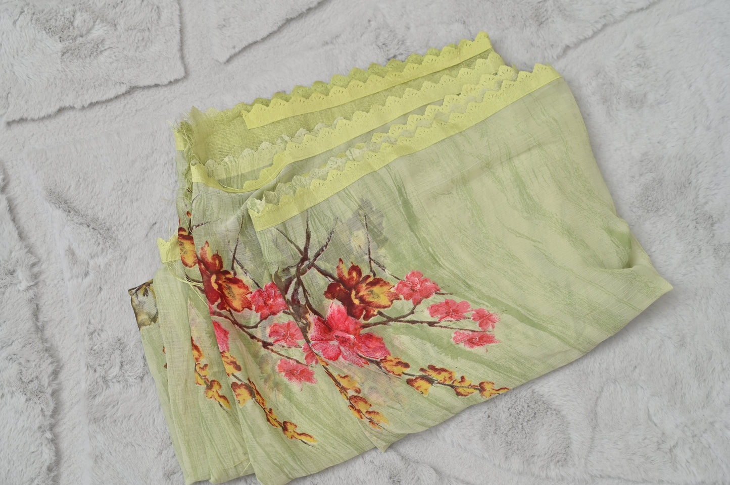 Semi-Chiffon Sea Green Saree