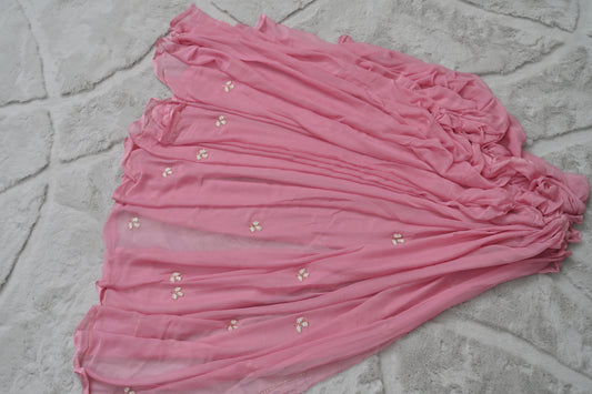 Baby Pink Chiffon Saree
