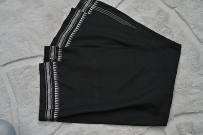 Black Soft Cotton Handloom Saree