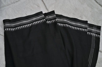 Black Soft Cotton Handloom Saree
