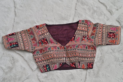 Wine Color Designer Blouse