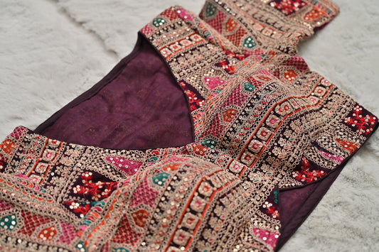 Wine Color Designer Blouse