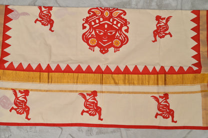 Soft Cotton Handloom Durga Mata Saree