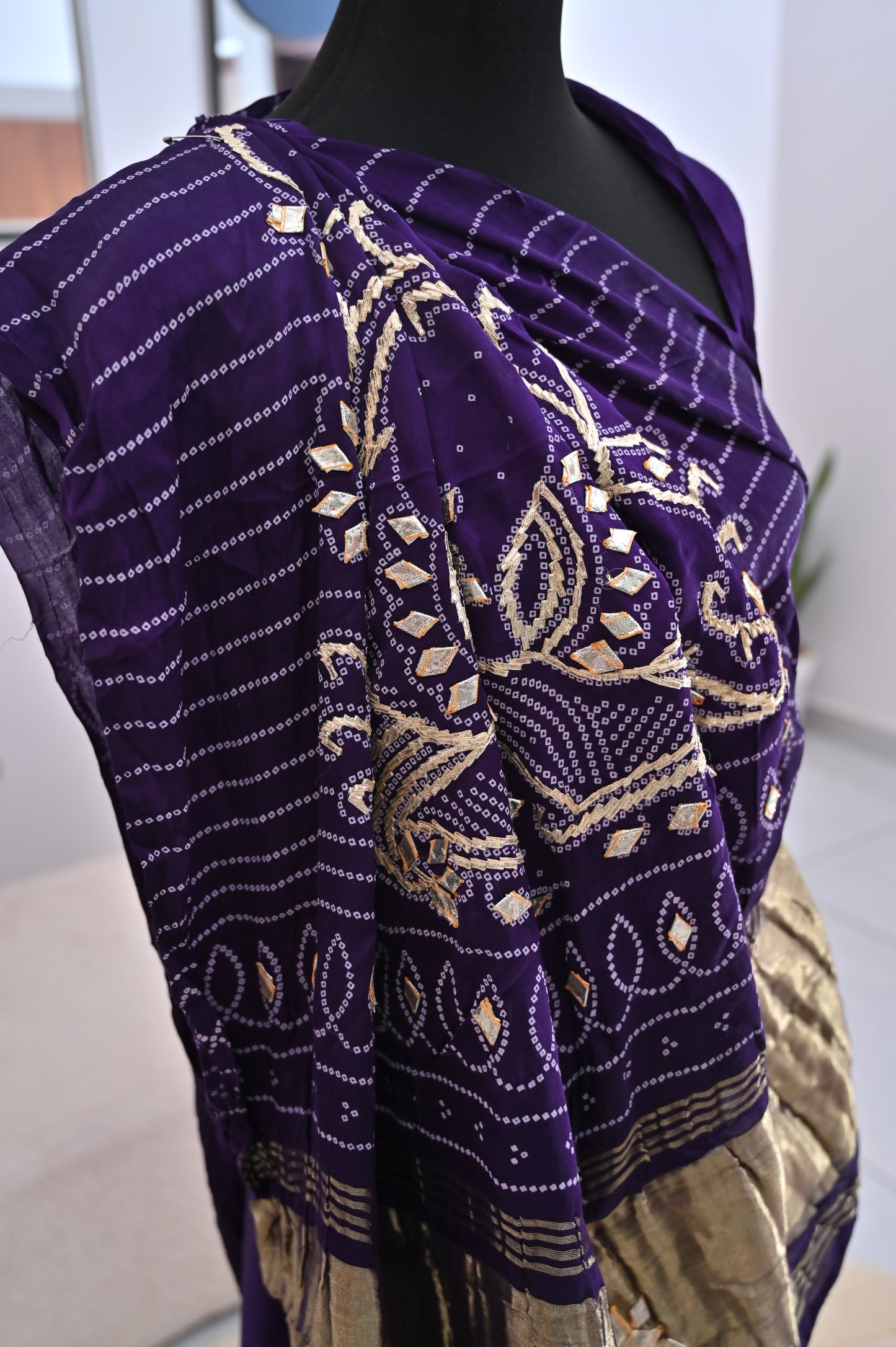 Beautiful Purple Color Gazi Silk Saree