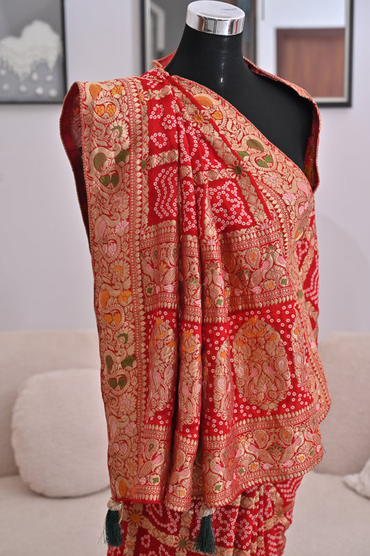 Red Ghatchola Premium Saree