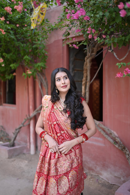 Red Ghatchola Premium Saree