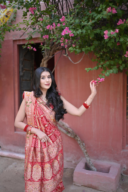 Red Ghatchola Premium Saree