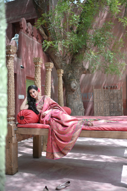 Pink Cosmos Designer Saree