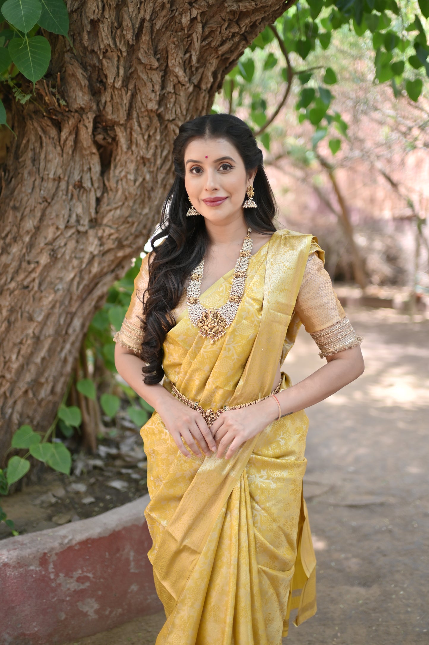 Must Yellow and Gold Pure Kanchivaram Saree