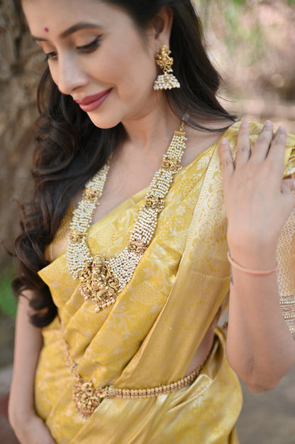 Must Yellow and Gold Pure Kanchivaram Saree