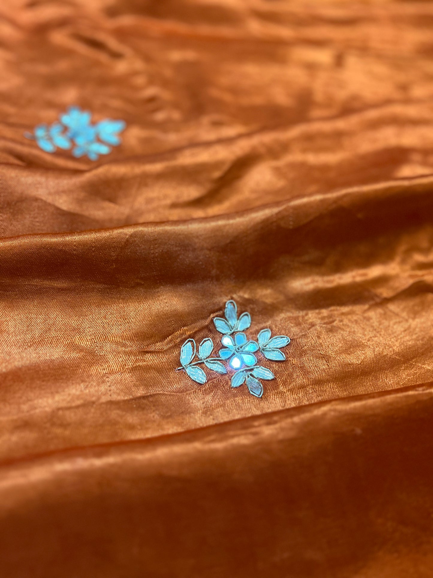 Pure Gajji Silk Orange Colour Saree with Beautiful Heavy Gota work Border and Booti Saree and Same Blouse Piece