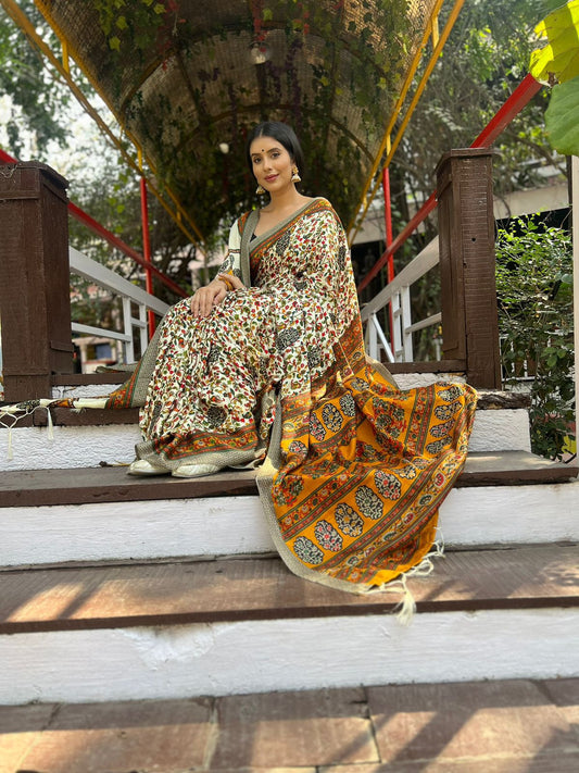 Pashmina Silk Saree and Shawl Combo