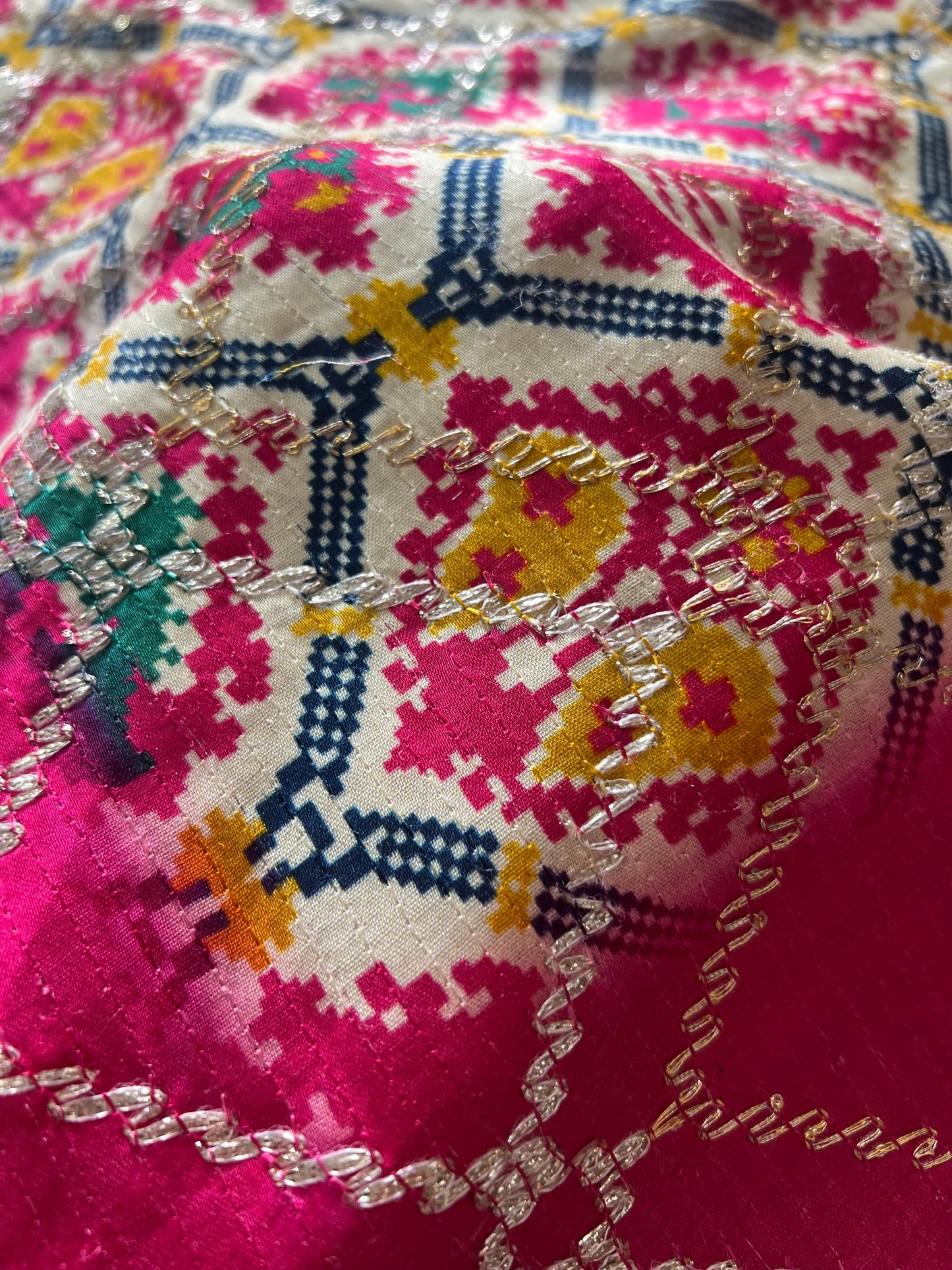 Beautiful modal, silk sari with lovely thread work all over the Saree and designer blouse piece