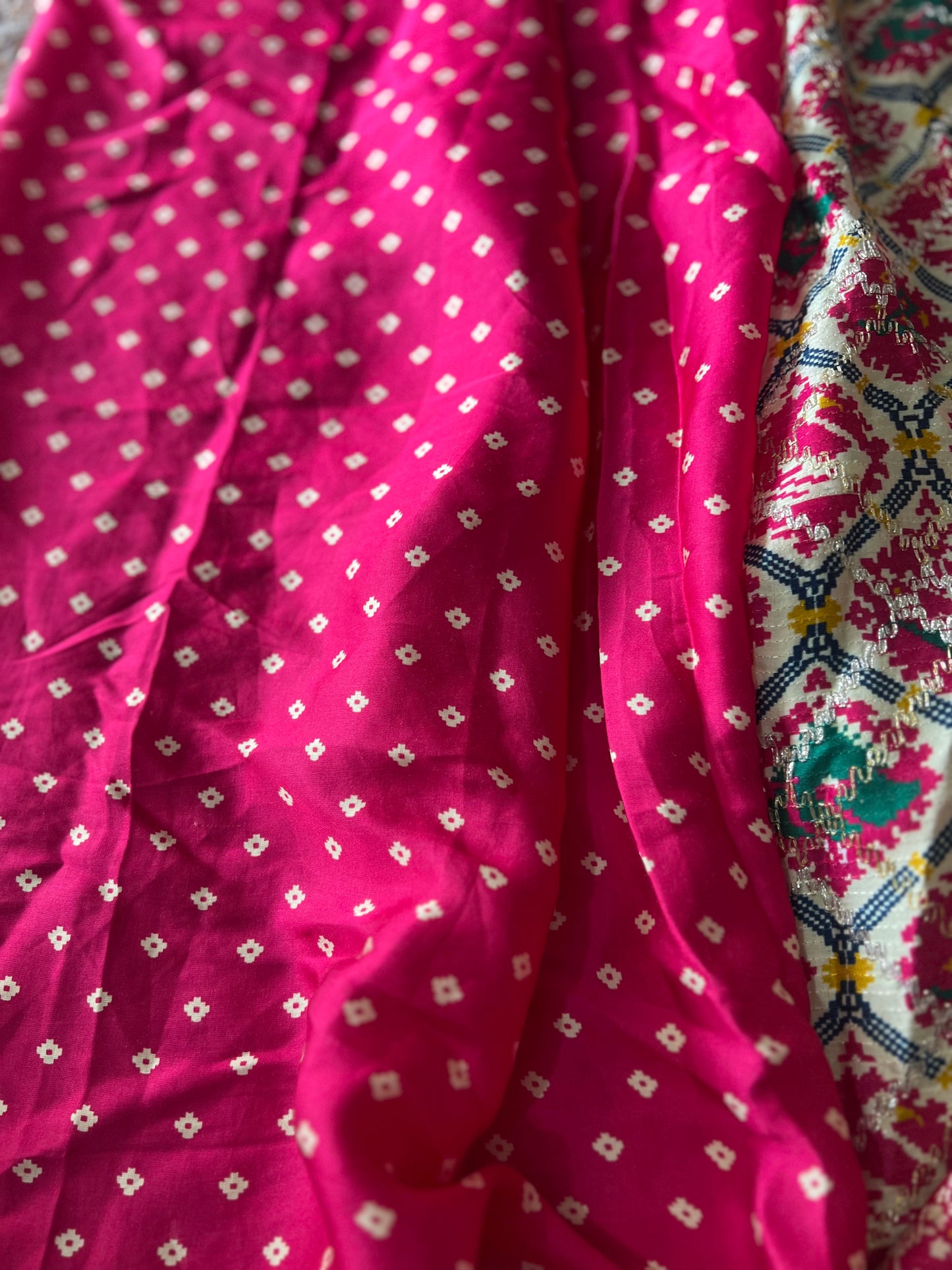 Beautiful modal, silk sari with lovely thread work all over the Saree and designer blouse piece