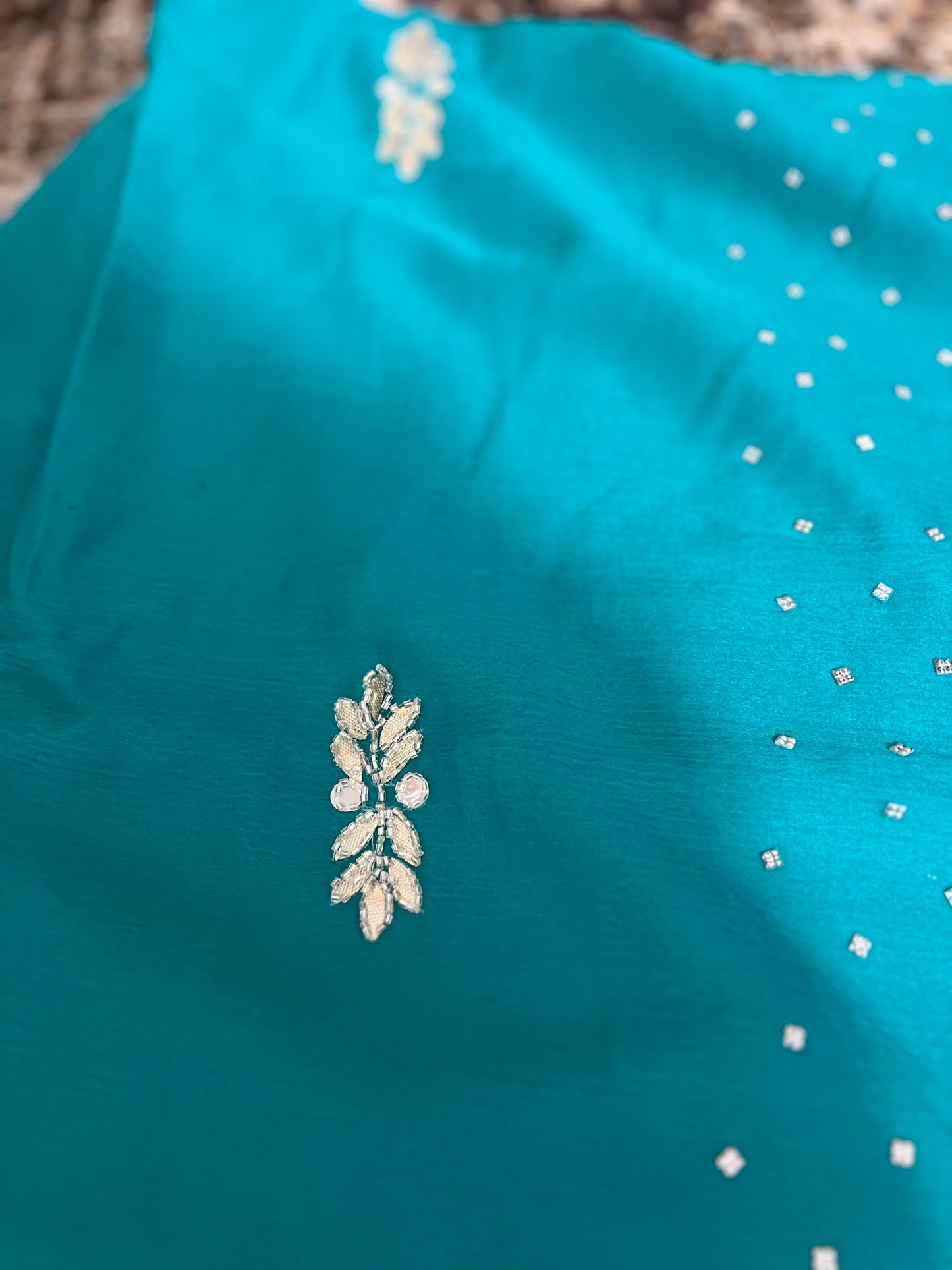 Soft Chiffon Stone Diamond Work with same Blouse Piece