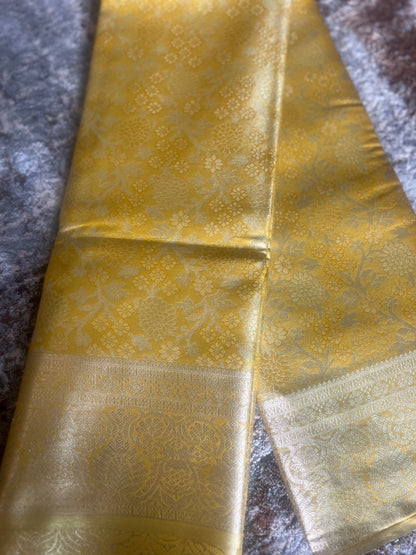 Must Yellow and Gold Pure Kanchivaram Saree