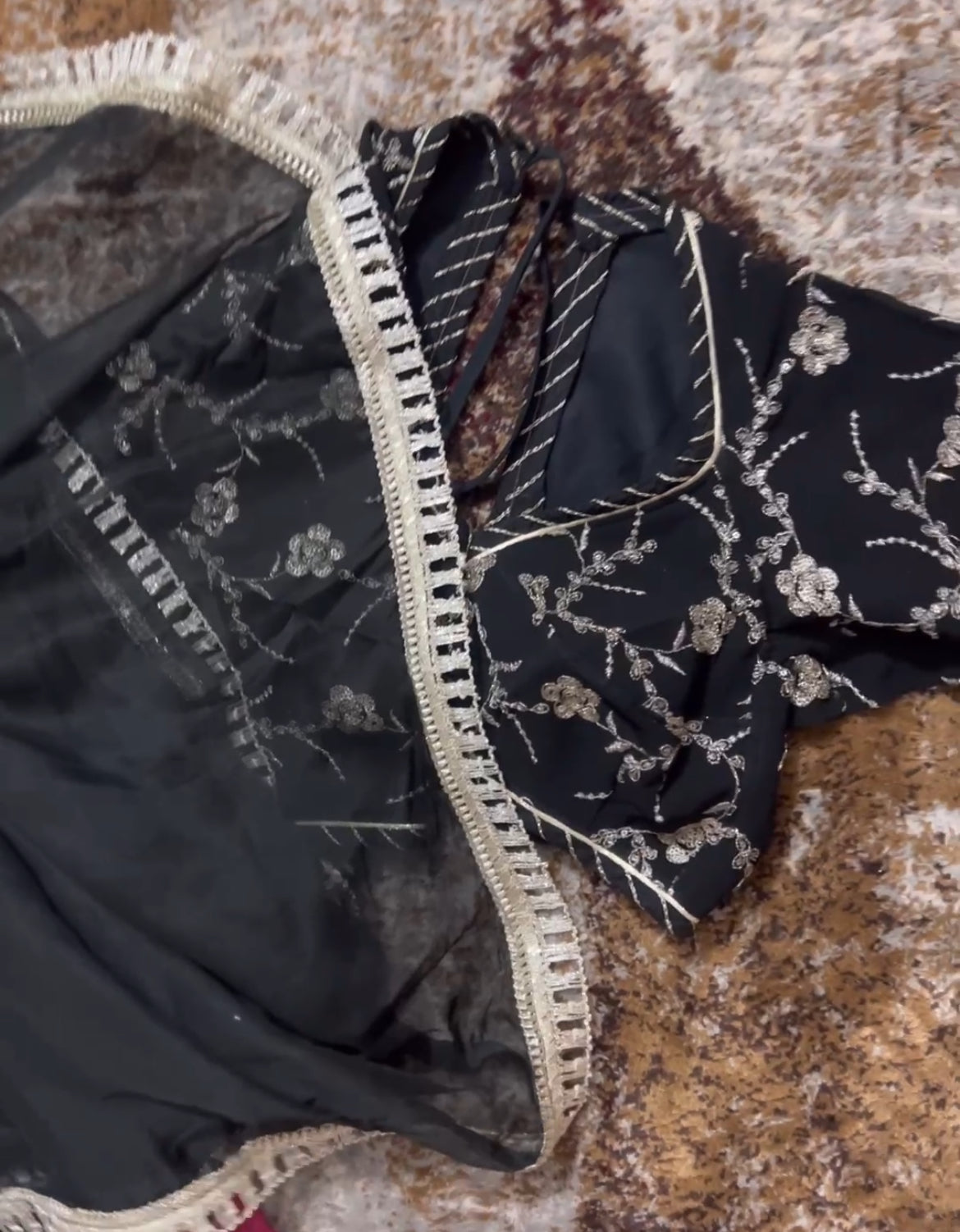 Chiffon Saree with Lovely Border Paired with a Beautiful Angi Blouse