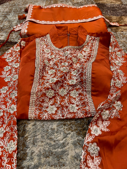 Designer Saree with Stitched Blouse Styled with a Belt