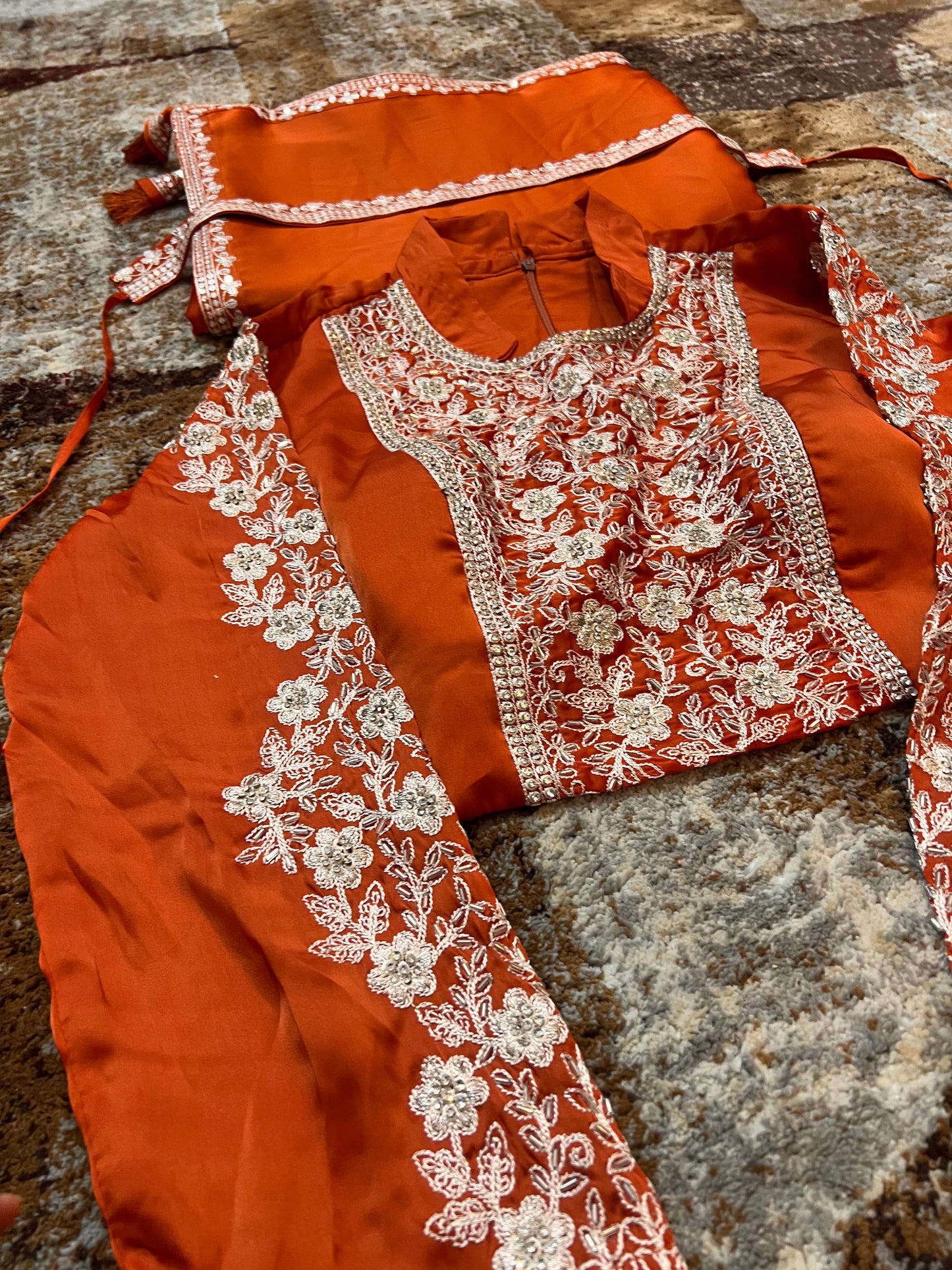 Designer Saree with Stitched Blouse Styled with a Belt